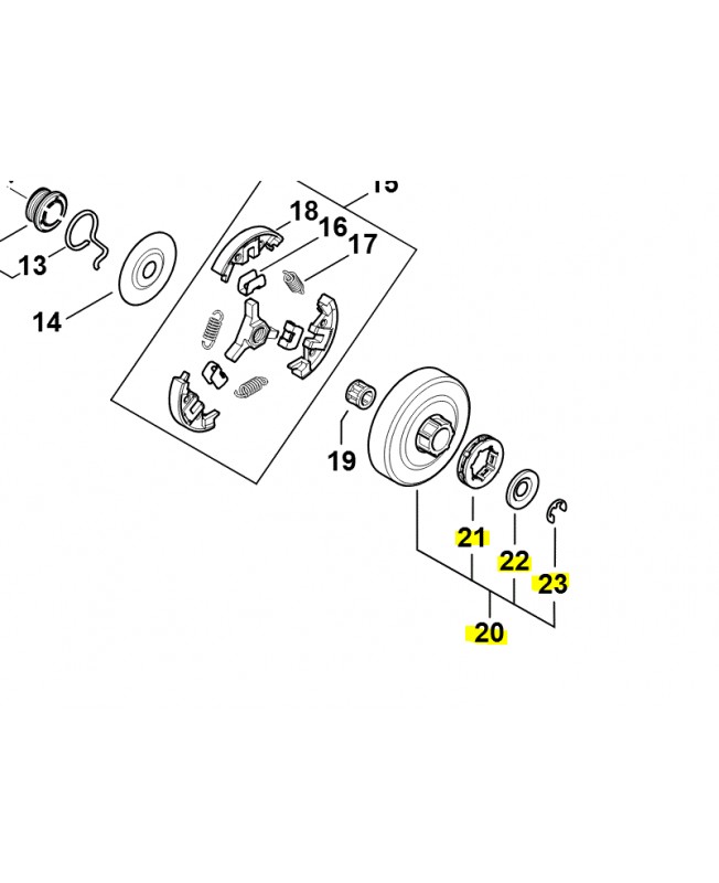 Jeu de pignon a anneau 3/8 7dt