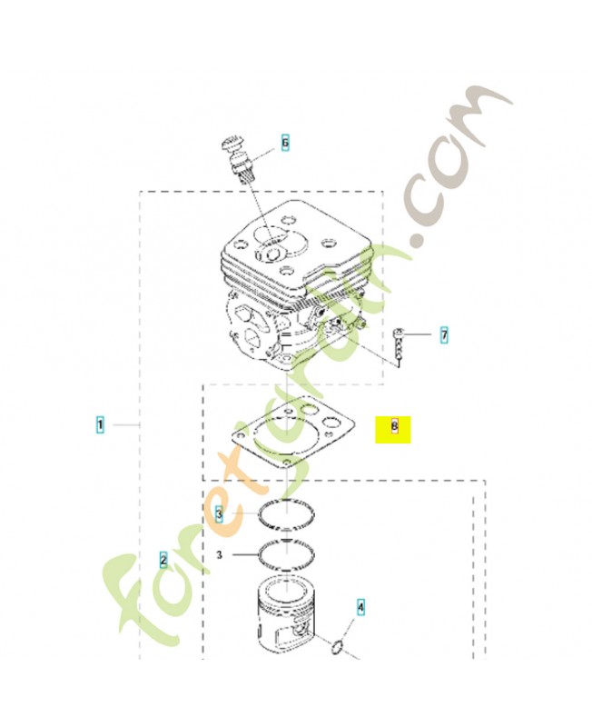 joint cylindre husqvarna référence 546204701 Remplace référence 521908101 et 587153401