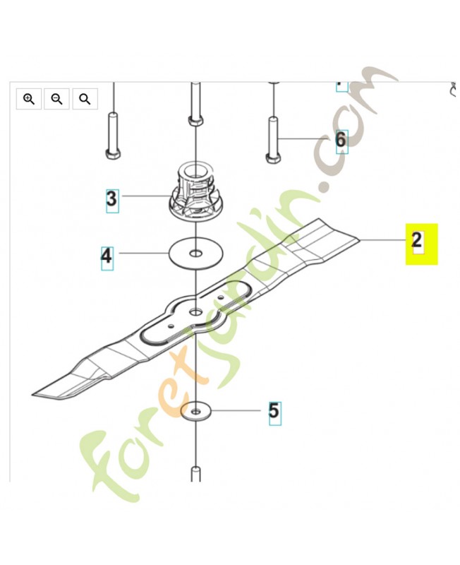 Couteau mulch 53cm 529441810 - Pièce détachée Husqvarna