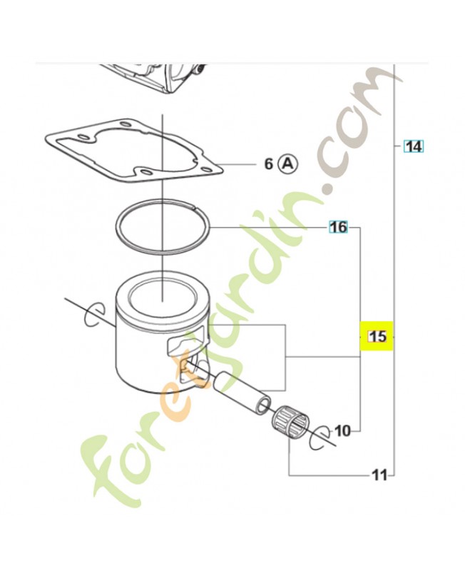 Piston complet 529504701 - Pièce détachée Husqvarna