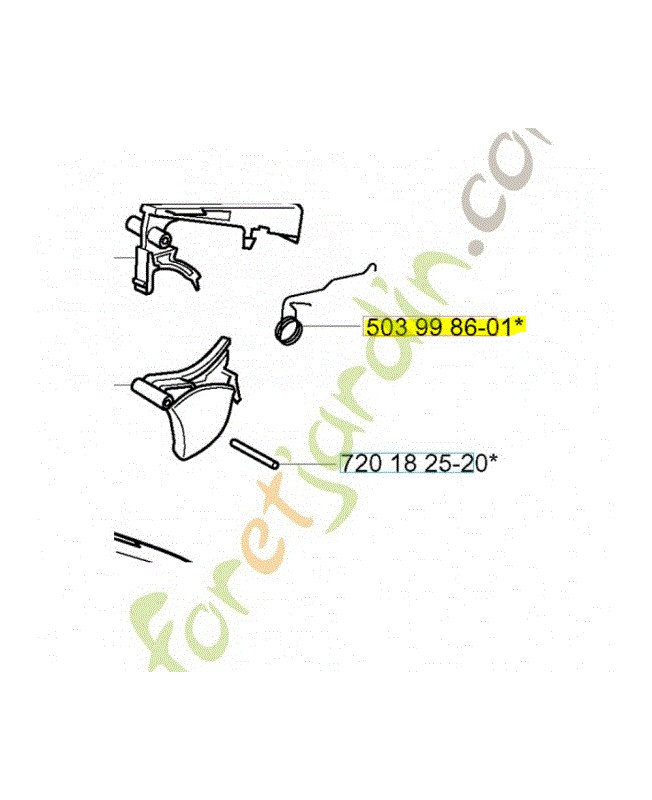 Ressort de rappel husqvarna ref. 503998601 Remplace référence 503980301