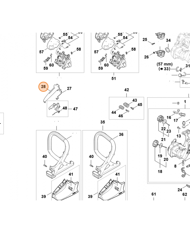 monture de poignee stihl 11487910600