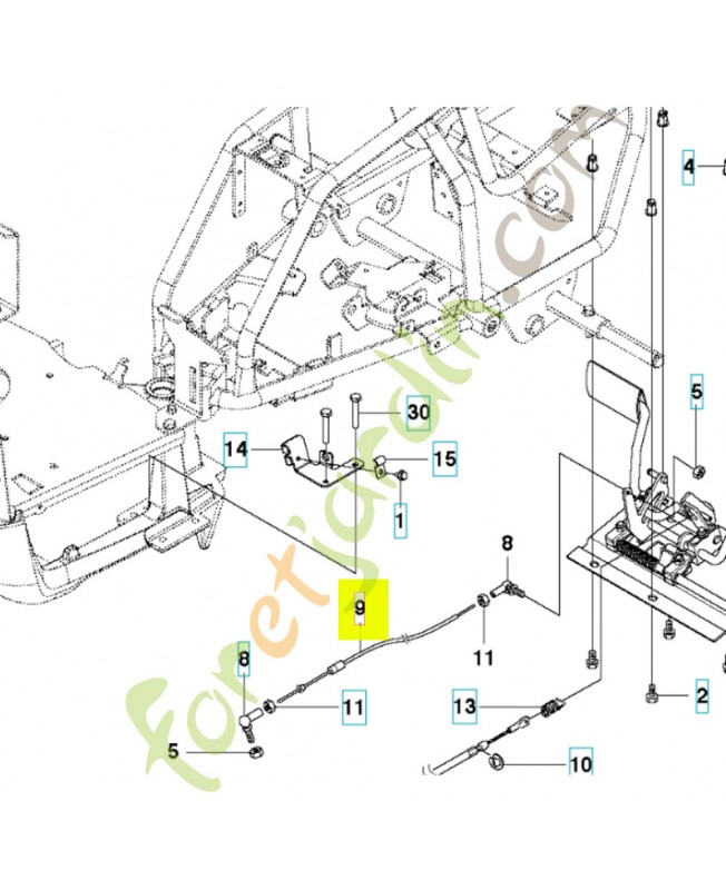 Cable de commande  574411105. Pièce de rechange Husqvarna