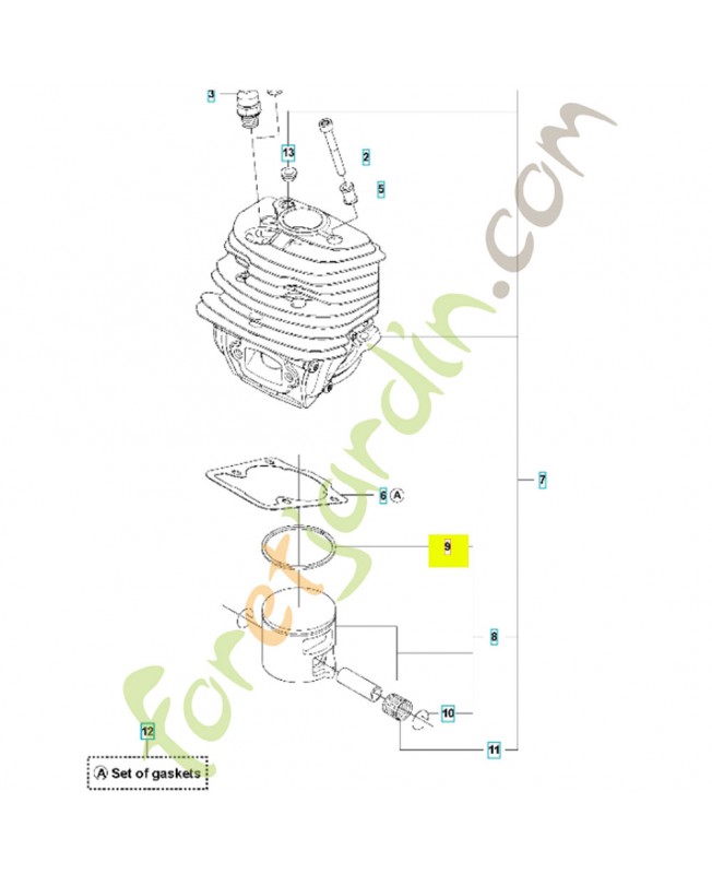 Segment de piston 577958301 husqvarna