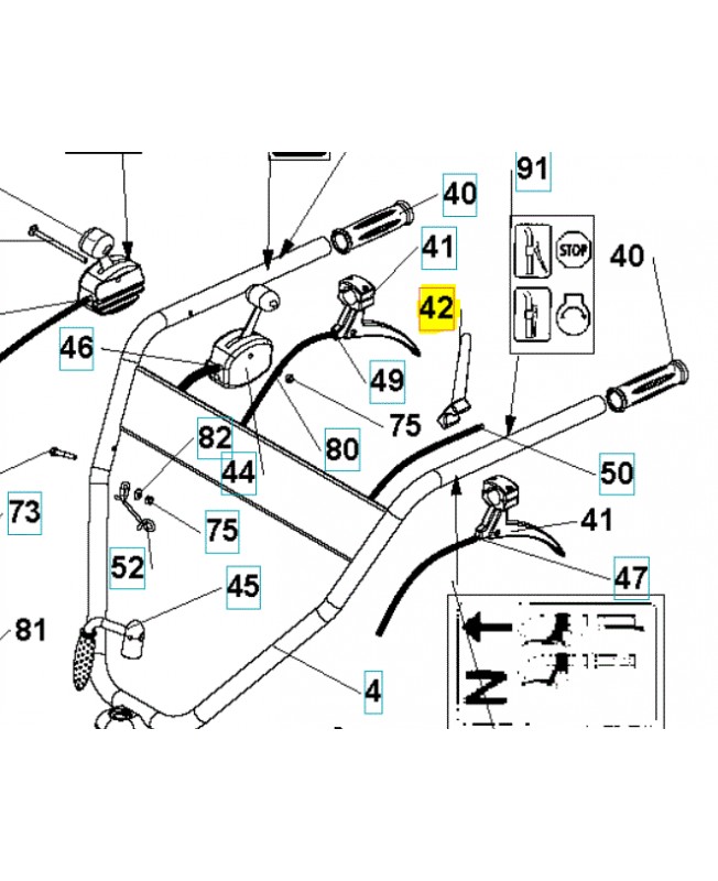 levier husqvarna 531009444