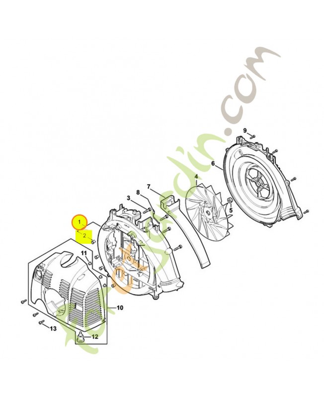 Carter turbine interieur