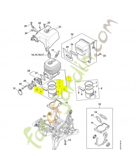 Cylindre + piston d.52 mm