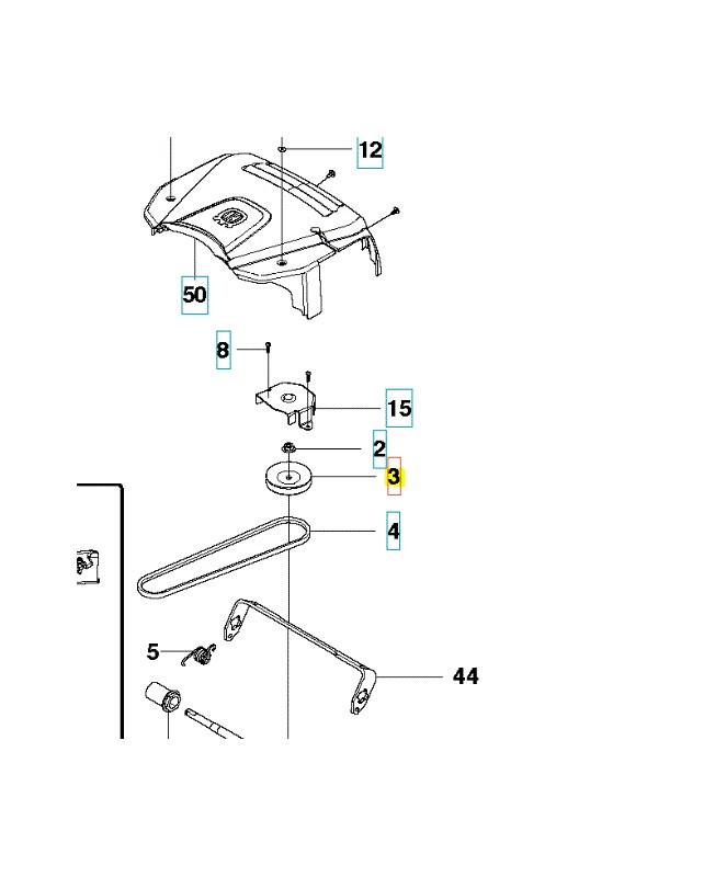 poulie husqvarna 544444401 Remplace référence 504053301, 504548001 ET 504547901