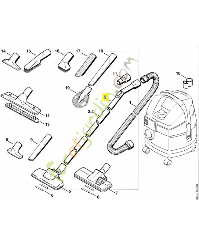 Tuyau chromé stihl ref. 4901-502-3015