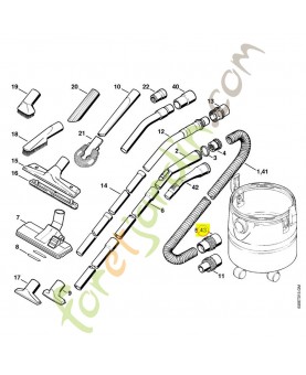 Raccord tuyau.d 36 mm