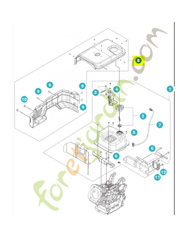 kit couvercle fuel 531146846- Pièce détachée Husqvarna