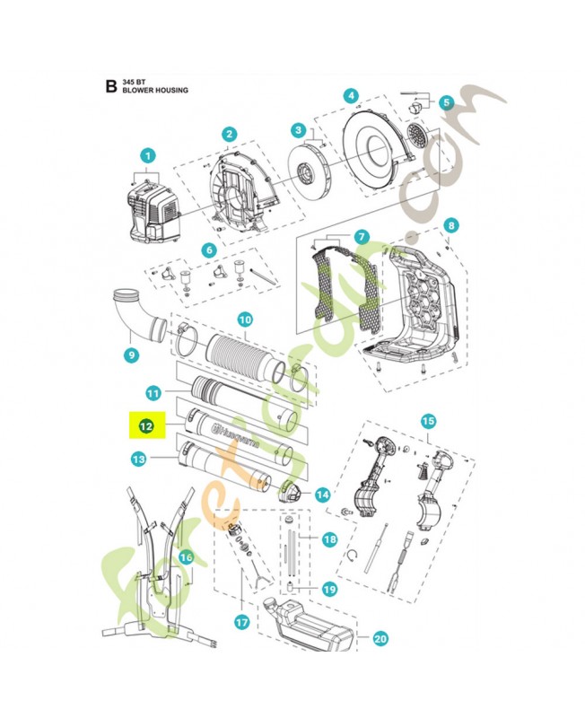 tube souffleur 345bt husqvarna