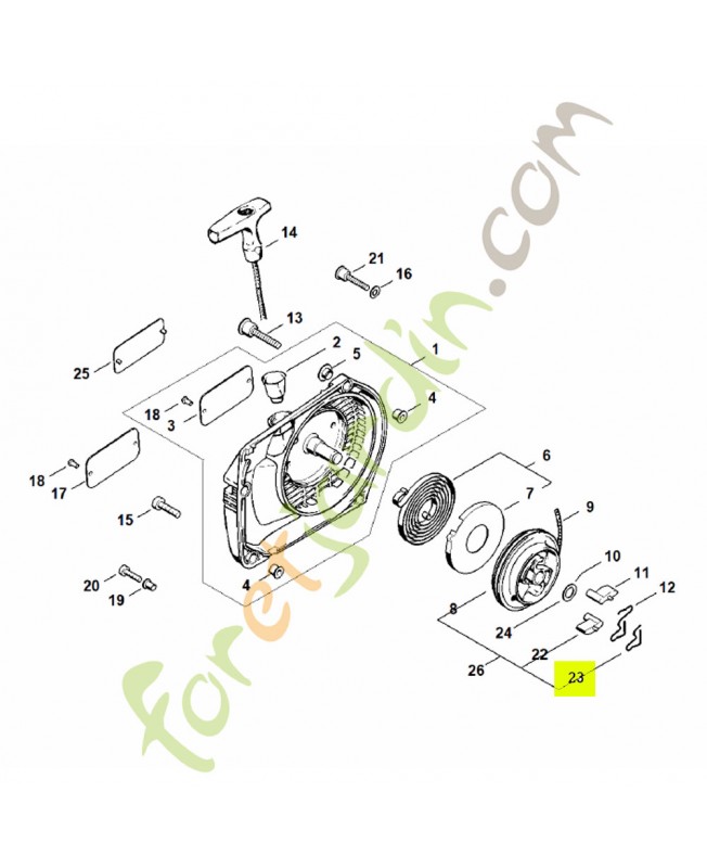 Ressort de cliquet Stihl Réf 1118-195-3500. Pièce détachée Stihl / Vicking