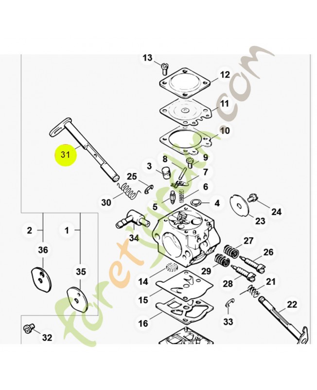 Axe volet de démarrage +levier.1123-120-7201 Pièce de rechange Sithl / Vicking Axe volet de démarrage +levier.1123-120-7201 Pièce de rechange Sithl / Vicking