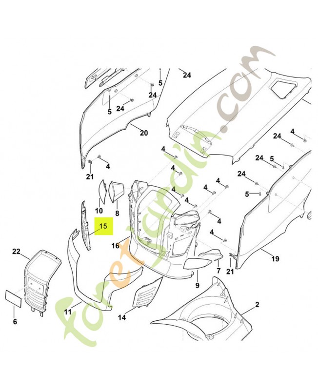 Calandre droite référence 6170-706-5715