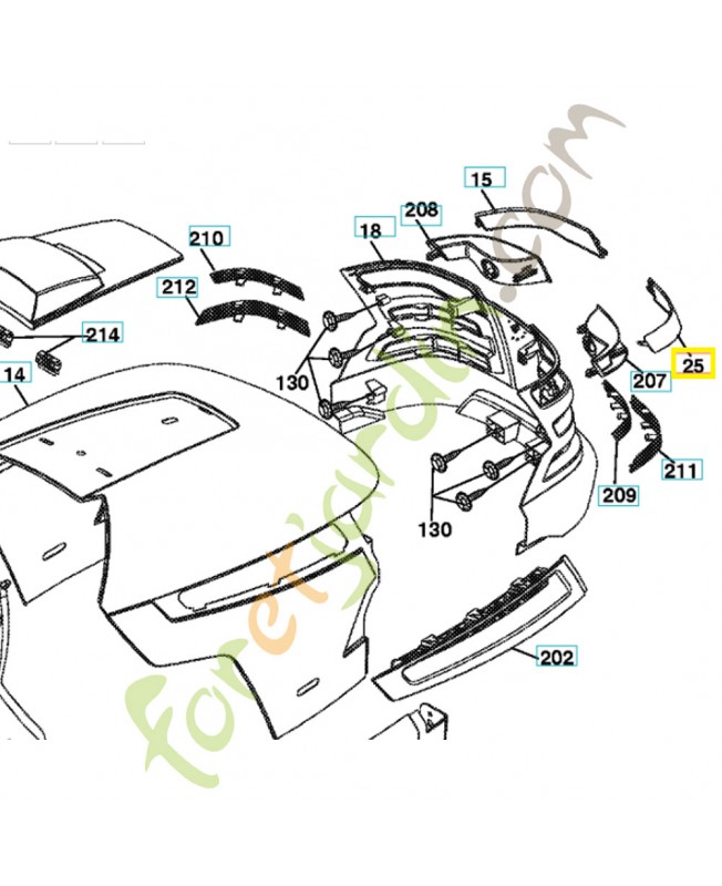Lentille de phare droite 532198906- Pièce de détachée Husqvarna