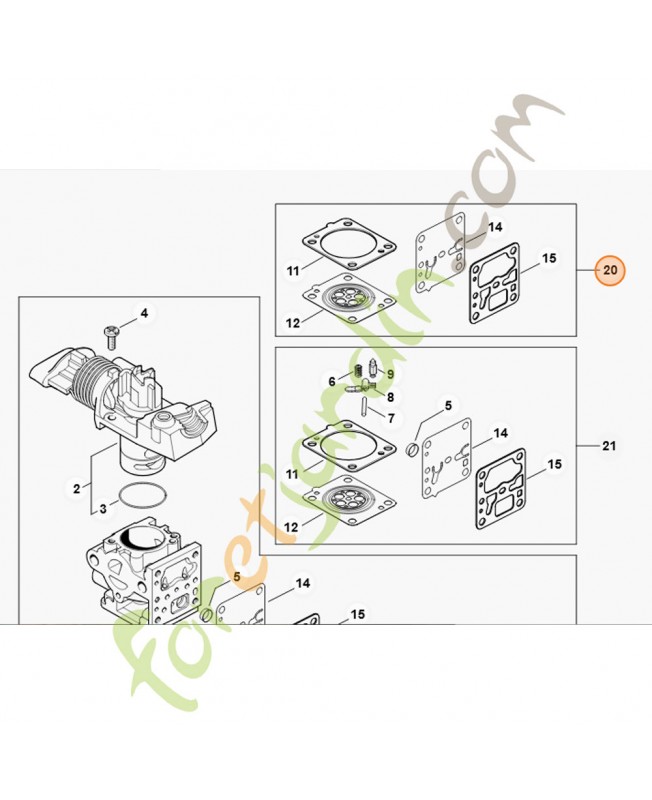 Jeu de pièces de carburateur stihl réf : 4149-007-1701
