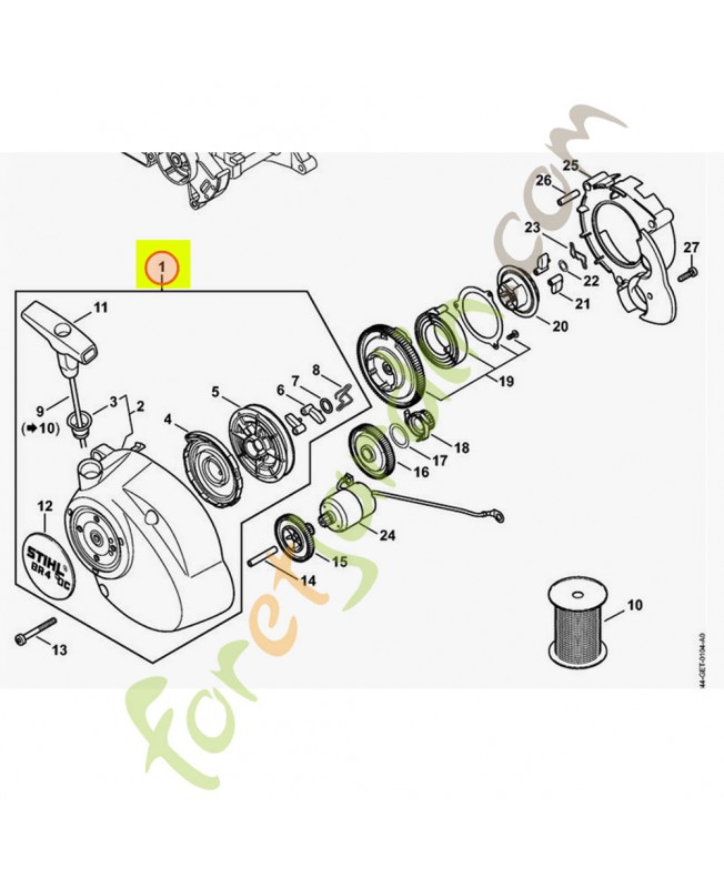Couvercle lanceur complet 4244-190-0307- Pièce détachée Stihl / Vicking