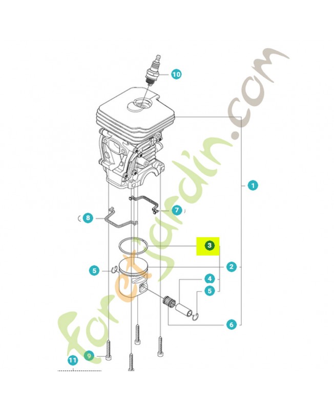 Segment de piston Husqvarna ref. 544405901