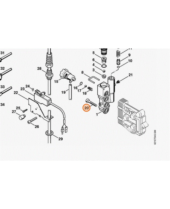 Vis m5x30 din 912-8.8 stihl réf : 9045-319-1070