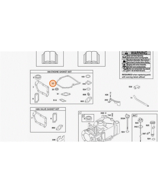 270896 Joint de carter 0003-000-0042. Pièce de rechange pour moteur