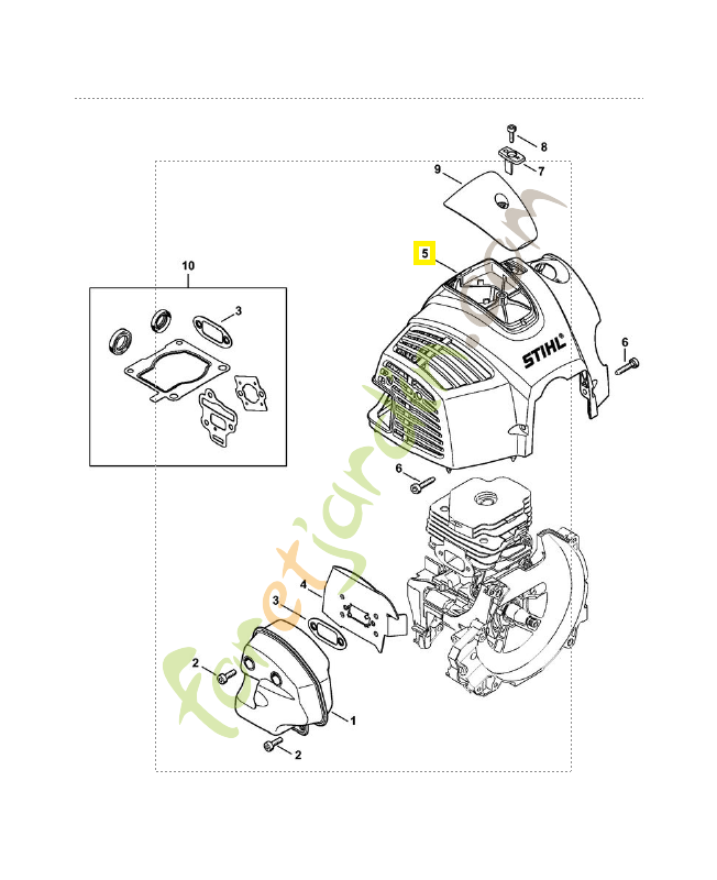 Capot stihl réf : 4148-080-1603