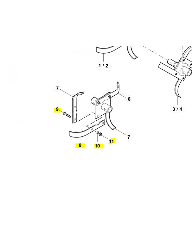 Couteau labour droite