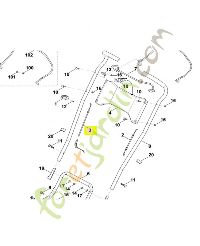 Cable commande traction