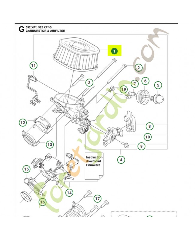 Filtre à air Husqvarna ref. 593258802