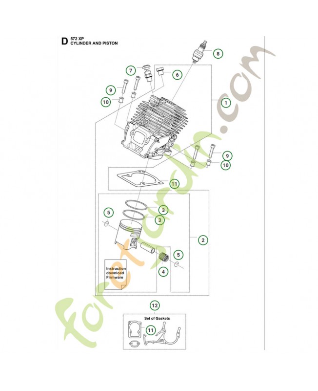 Cylindre piston complet