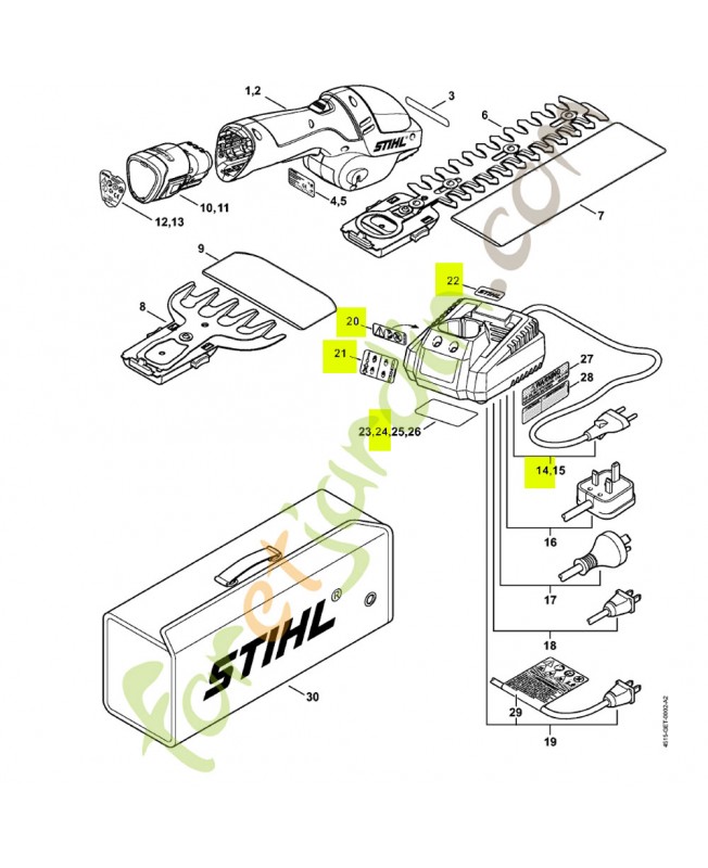 Chargeur batterie hsa 25 référence stihl 4515-430-2500
