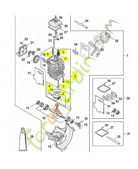 Cylindre avec piston Stihl ref. 4180-020-1209