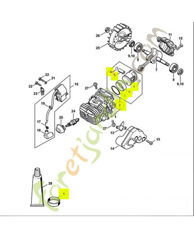 Piston complet  ø 38 mm