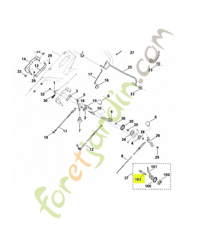 Axe stihl réf. 6378-704-0900