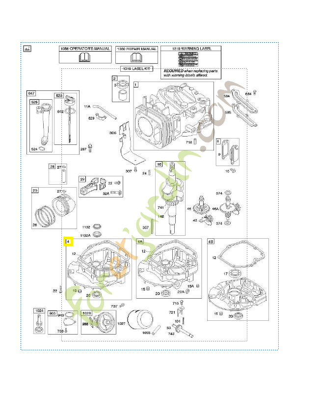 493279 Carter d huile moteur 493279 Carter d huile moteur