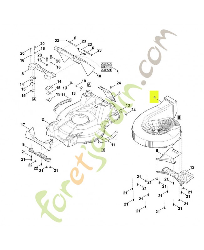 Garniture intérieur Stihl ref. 6378-701-4300