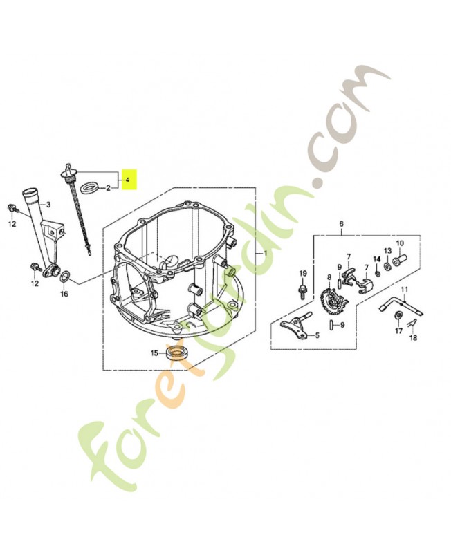 Ens. jauge de niveau d'huile