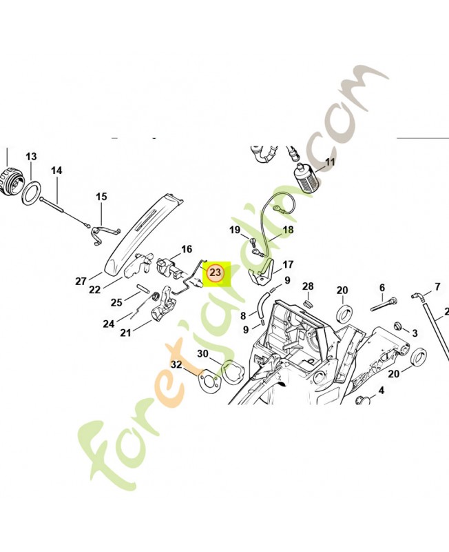 Tringlerie des gaz Stihl réf. 1119-182-1501
