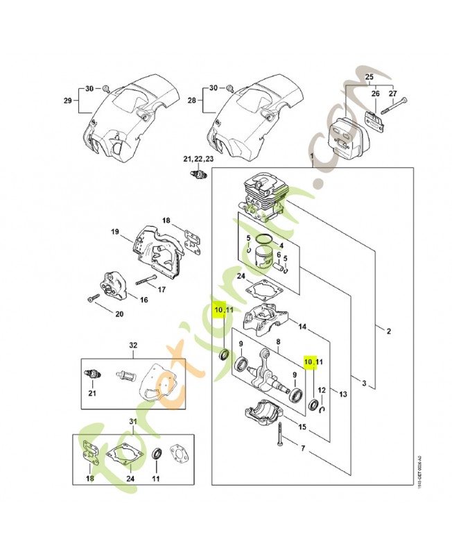 Bague 9638-003-1581 stihl.Pièces de rechange stihl
