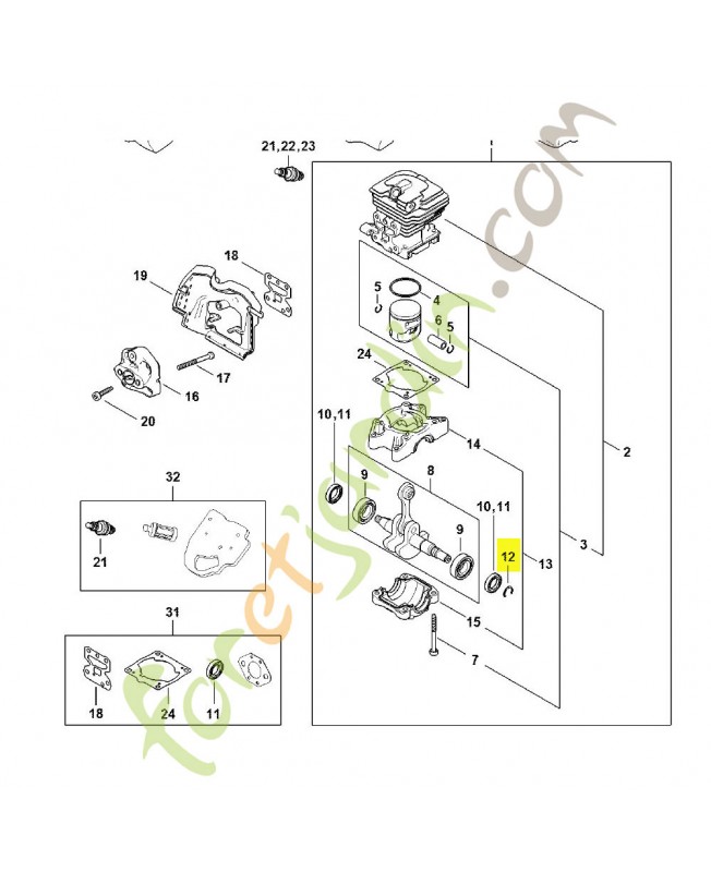 Circlips m15 9468-621-1520- Pièce détachée Stihl