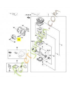 Bride intermédiaire référence 1148-121-1601 - Pièce détachée Stihl