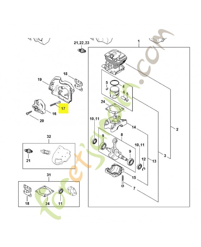 Vis à six pans m5x55 référence 0000-951-0503 - Pièce détachée Stihl