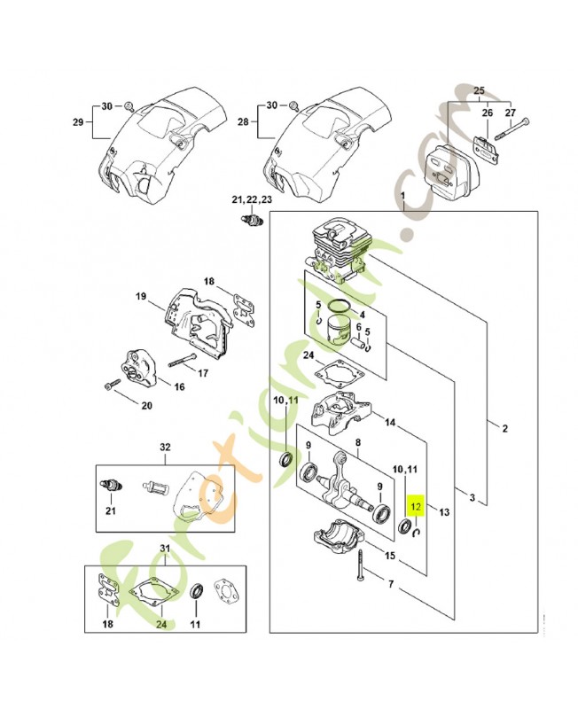 Circlips m15 9468-621-1520- Pièce détachée Stihl