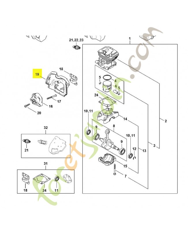 Déflecteur d'air référence 1148-124-3201 - Pièce détachée Stihl