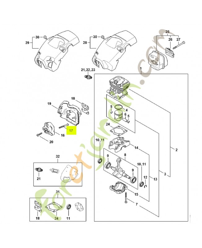Vis à six pans m5x55 référence 0000-951-0503 - Pièce détachée Stihl