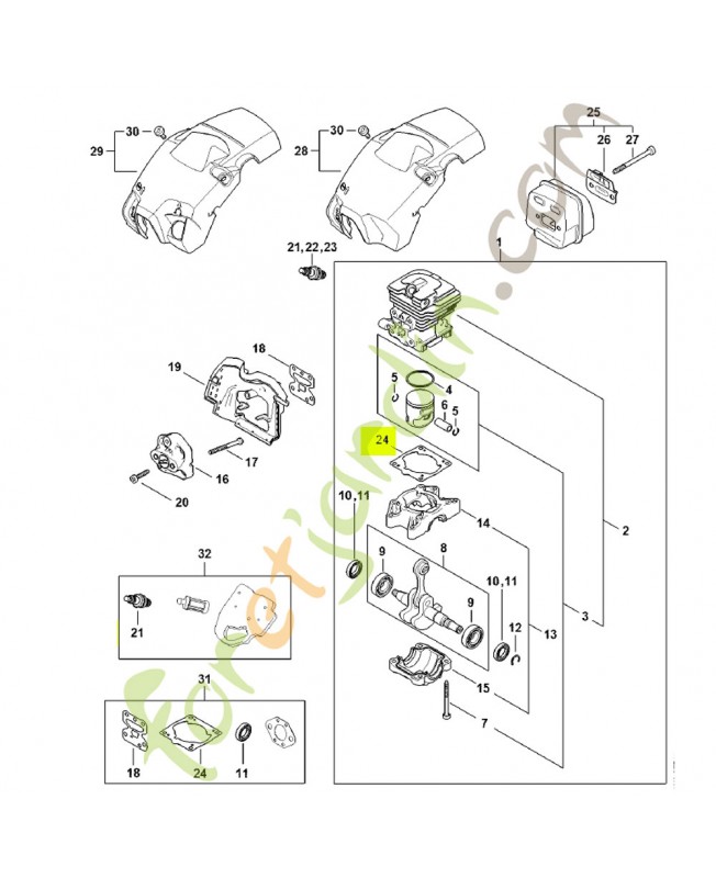 Joint de cylindre 1148-029-2301 - Pièce détachée Stihl / Vicking
