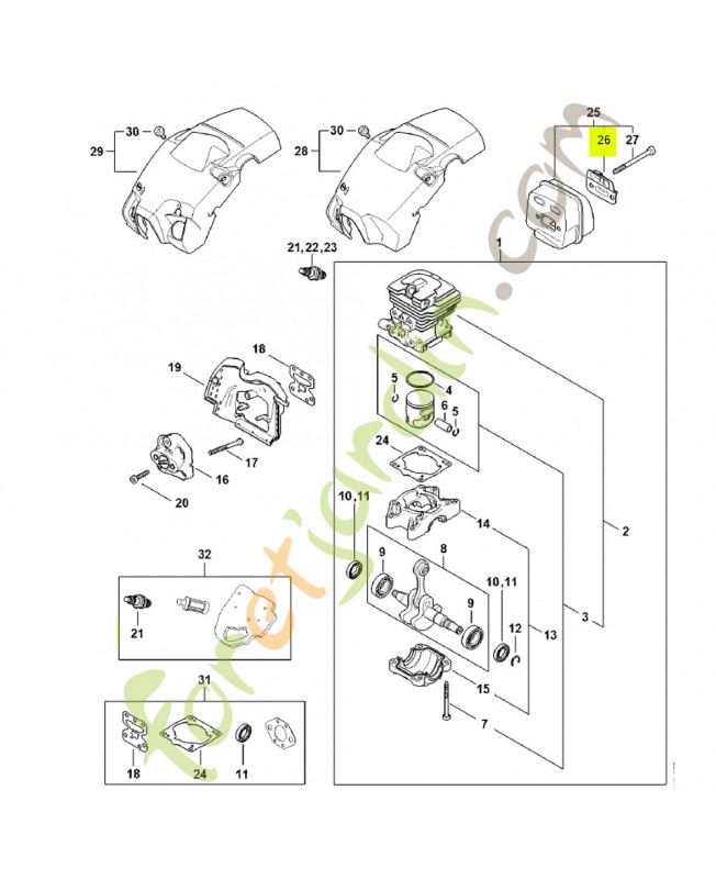 Couvercle de silencieux 1148-145-2908- Pièce détachée Stihl