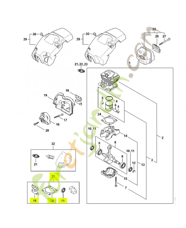 Jeu de joints 1148-007-1600- Pièce détachée Stihl