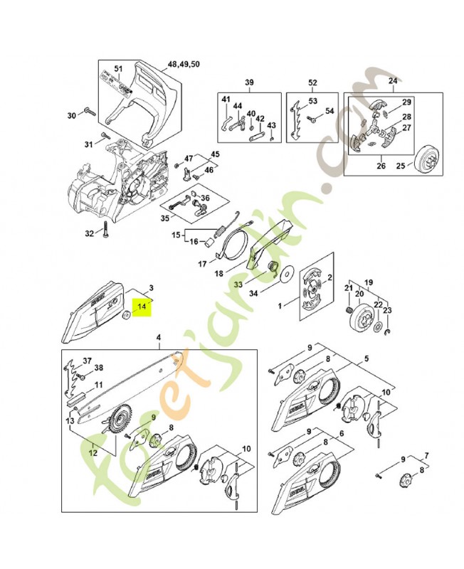 Écrou six pans m8 0000-955-0801. Pièce détachée Stihl
