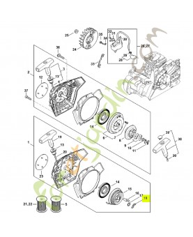 ressort de cliquet 1118-195-3500. Pièce détachée Stihl / Vicking